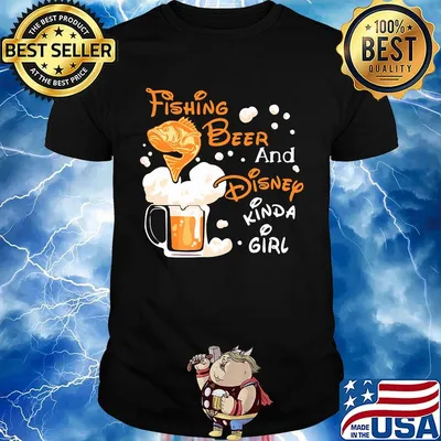 Fishing beer and disney kinda girl shirt