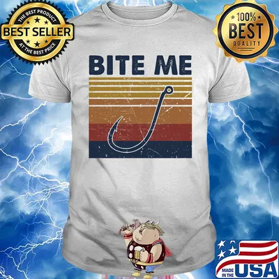 Fishing bite me vintage retro shirt