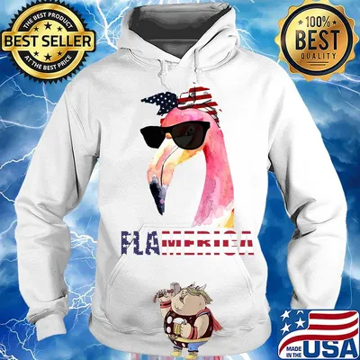 Flamingo flamerica america 4th of july independence day s Hoodie