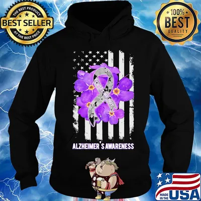 Forget me not alzheimer's awareness flowers american flag independence day s Hoodie