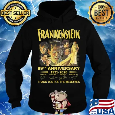 Frankenstein 89th anniversary 1931 2020 thank you for the memories characters signatures s Hoodie