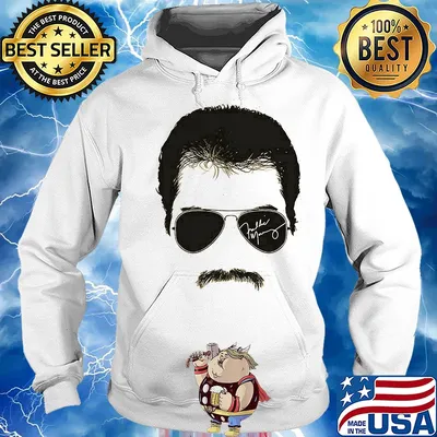 Freddie mercury face signature tee 1970s british rock band s Hoodie