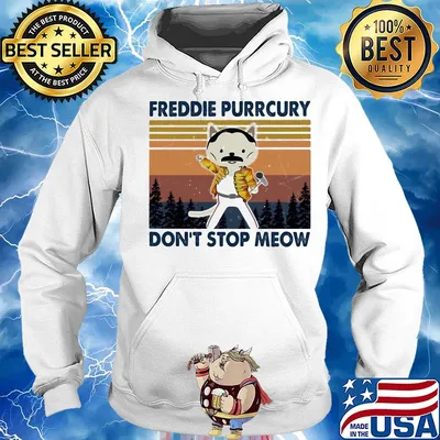 Freddie purrcury don't stop meow vintage s Hoodie