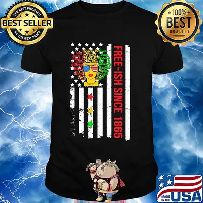 Free-ish since 1864 black melanin American flag veteran Independence day shirt