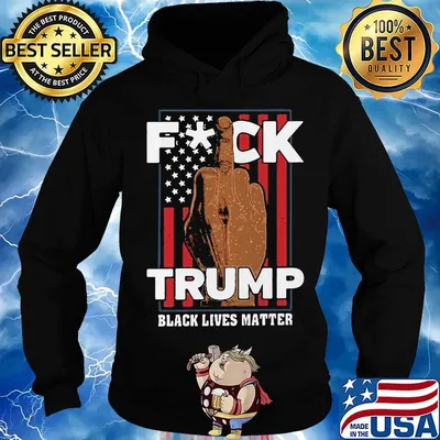 Fuck trump black lives matter american flag america 4th of july independence day s Hoodie