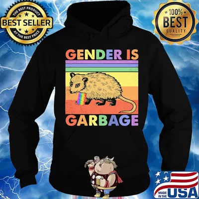 Gender is Garbage Opossum LGBT Vintage Retro Shirt Hoodie