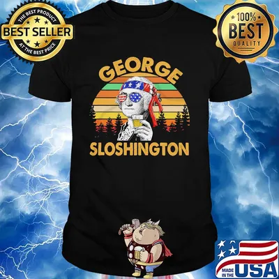 George drinking wine sloshington american flag vintage retro shirt