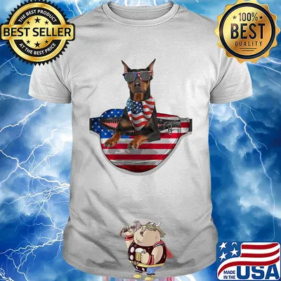 German pinscher waist pack flag american flag independence day shirt