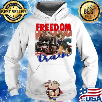 German shepherd freedom train american flag independence day s Hoodie