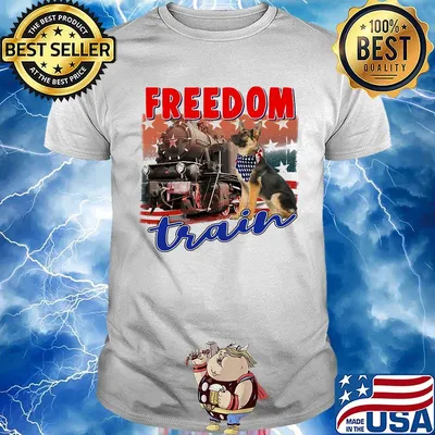 German shepherd freedom train american flag independence day shirt