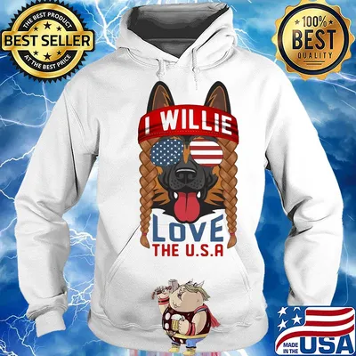 German shepherd I willie love the USA American flag veteran Independence Day s Hoodie