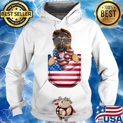 German shepherd pocket american flag independence day s Hoodie