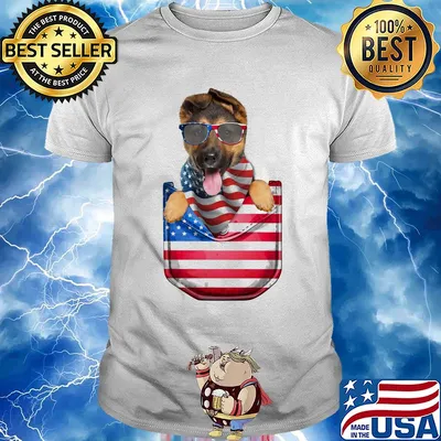 German shepherd pocket american flag independence day shirt