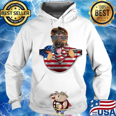 German shepherd waist pack american flag independence day s Hoodie