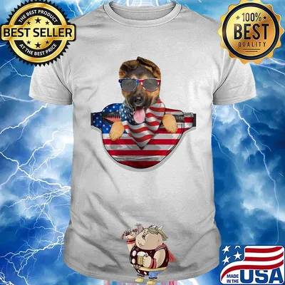 German shepherd waist pack american flag independence day shirt
