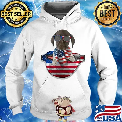 German shorthaired pointer waist pack flag american flag independence day s Hoodie