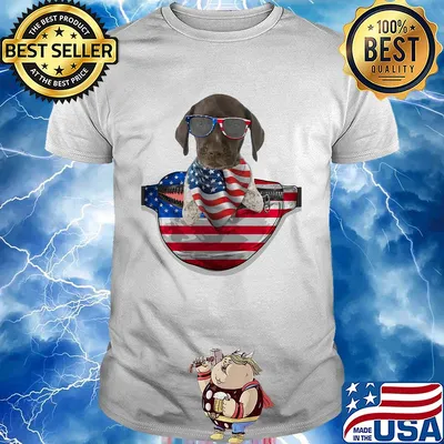 German shorthaired pointer waist pack flag american flag independence day shirt