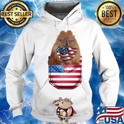 German spitz pocket american flag independence day s Hoodie