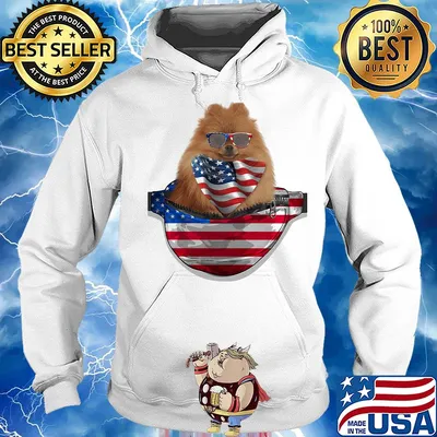 German spitz waist pack american flag independence day s Hoodie