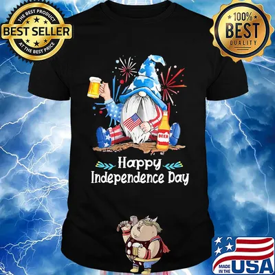 Gnomes drinking beer firework happy independence day shirt