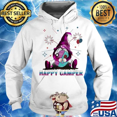 Gnomes happy camper firework s Hoodie