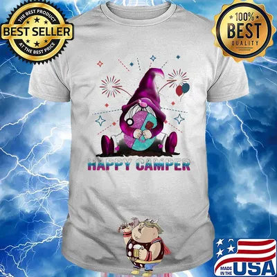 Gnomes happy camper firework shirt
