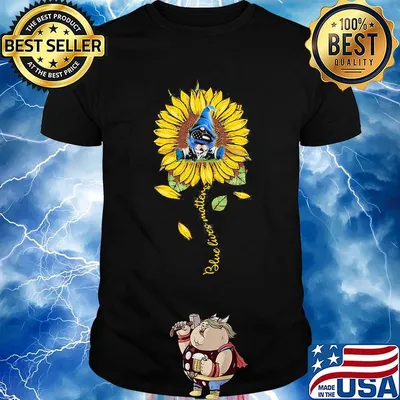 Gnomes hug heart sunflower blue lives matters shirt