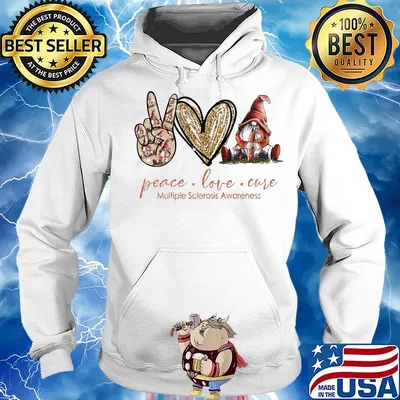 Gnomes peace love cure multiple sclerosis awareness s Hoodie