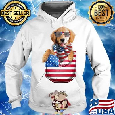 Golden retriever waist pack american flag independence day s Hoodie