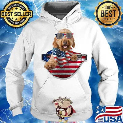 Goldendoodle waist pack american flag independence day s Hoodie