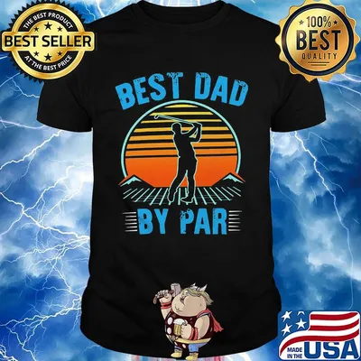 Golf best dad by par happy father's day sunset vintage retro shirt