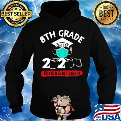 Graduation 8th grade class of 2020 quarantined face mask s Hoodie