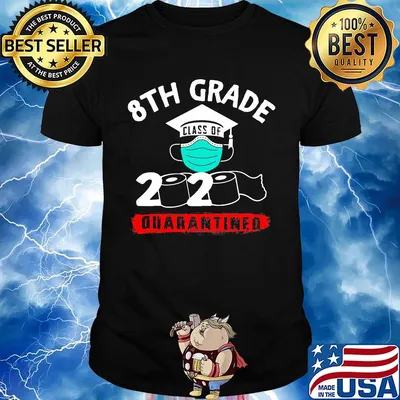 Graduation 8th grade class of 2020 quarantined face mask shirt