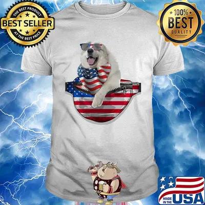 Great pyrenees waist pack american flag independence day shirt