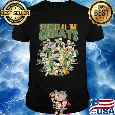 Green bay packers all-time greats players signatures shirt