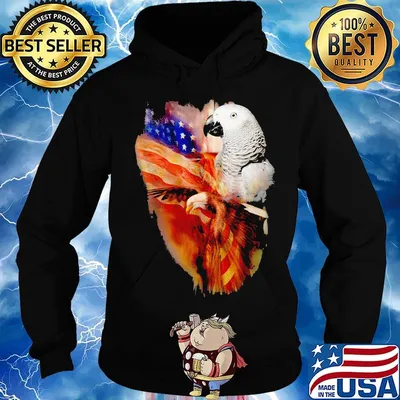 Grey Africa Parrot American Wings Independence Day Shirt Hoodie