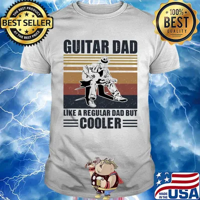 Guitar dad like a regular dad but cooler vintage retro shirt