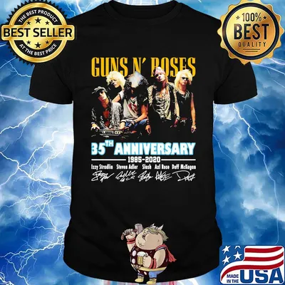 Guns n' roses 35th anniversary 1985 2020 signatures shirt