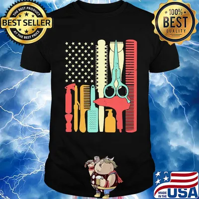 Hair stylist tools american flag independence day shirt