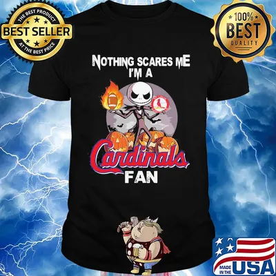 Halloween jack skellington nothing's scares me i'm a st. Louis cardinals fan shirt