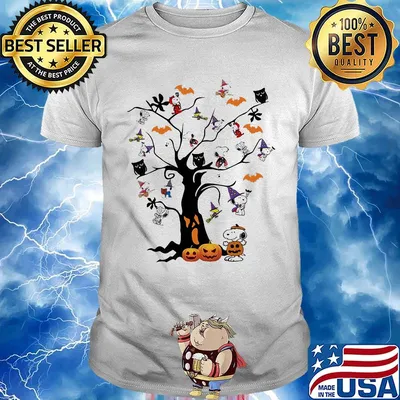 Halloween tree snoopy red pumpkin shirt