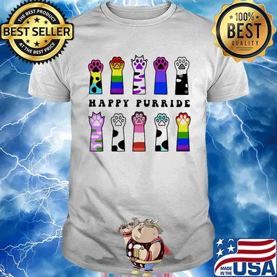 Happy purride paws cat lgbt shirt