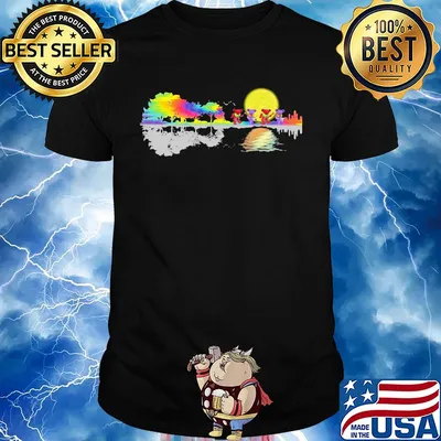 Hippie bear singing water reflection shirt