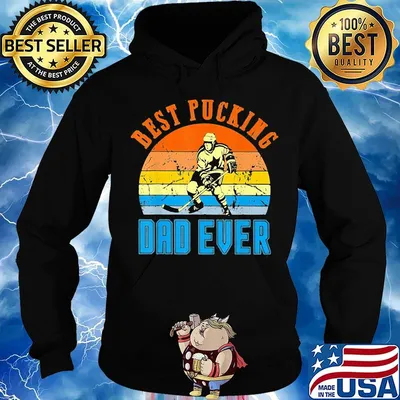Hockey best pucking dad ever happy father's day vintage retro black s Hoodie