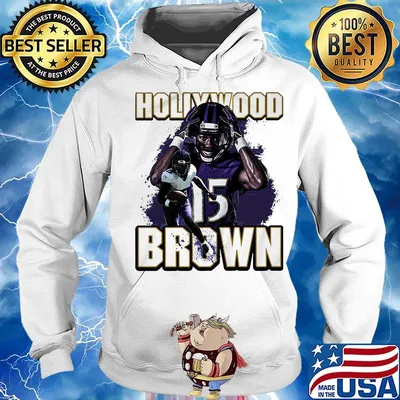 Hollywood brown 15 baltimore raven football team player s Hoodie