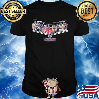 Houston texans football team players signatures shirt