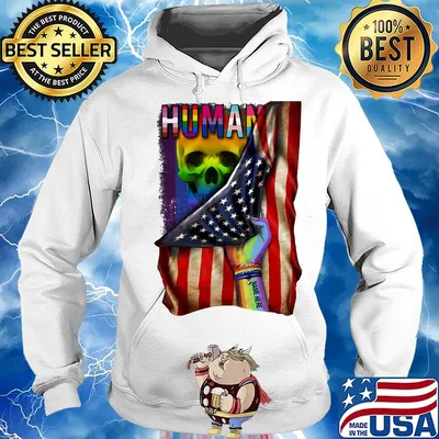 Human Skull American flag independence day LGBT s Hoodie