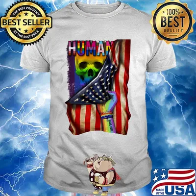 Human Skull American flag independence day LGBT shirt