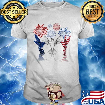 Hummingbird firework american flag independence day shirt