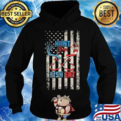 Hunt Sleep Fish Eat Fishing Independence Day Shirt Hoodie